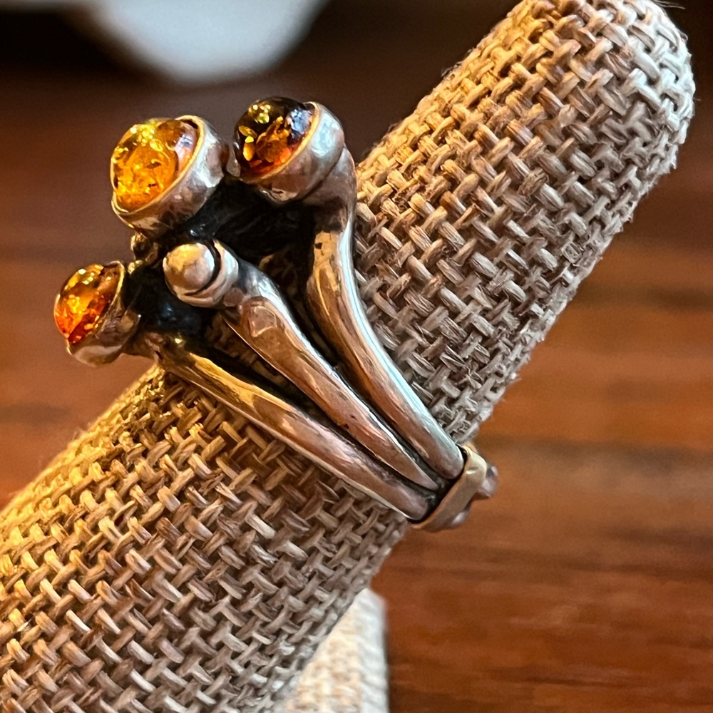 Handcrafted Amber Artesian Modernist Sculpture So… - image 4